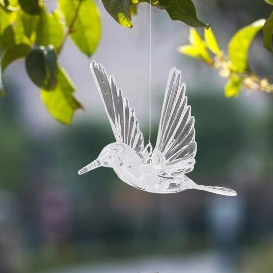 Hummingbird Hanging Ornaments Transparent Flying Birds with Hooks for Ceiling Decor Wedding Christmas Party Supplies