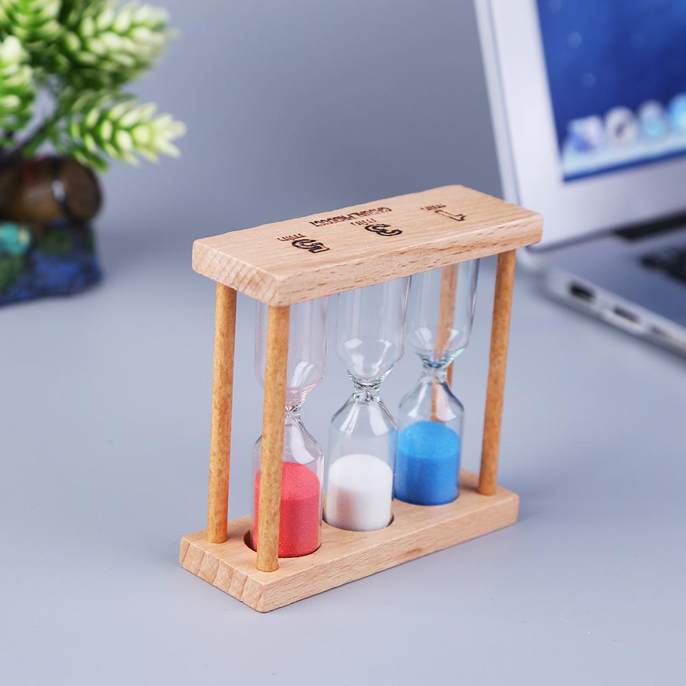 Wood Frame Hourglass Sandglass Home Table Decor Birthday Gift Random Color