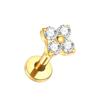 1PC G23 Titanium 16G Marquise Lotus CZ Flower Flat Back Stud Labret Tragus Helix Cartilage Conch Earring Piercings Sexy Jewelry