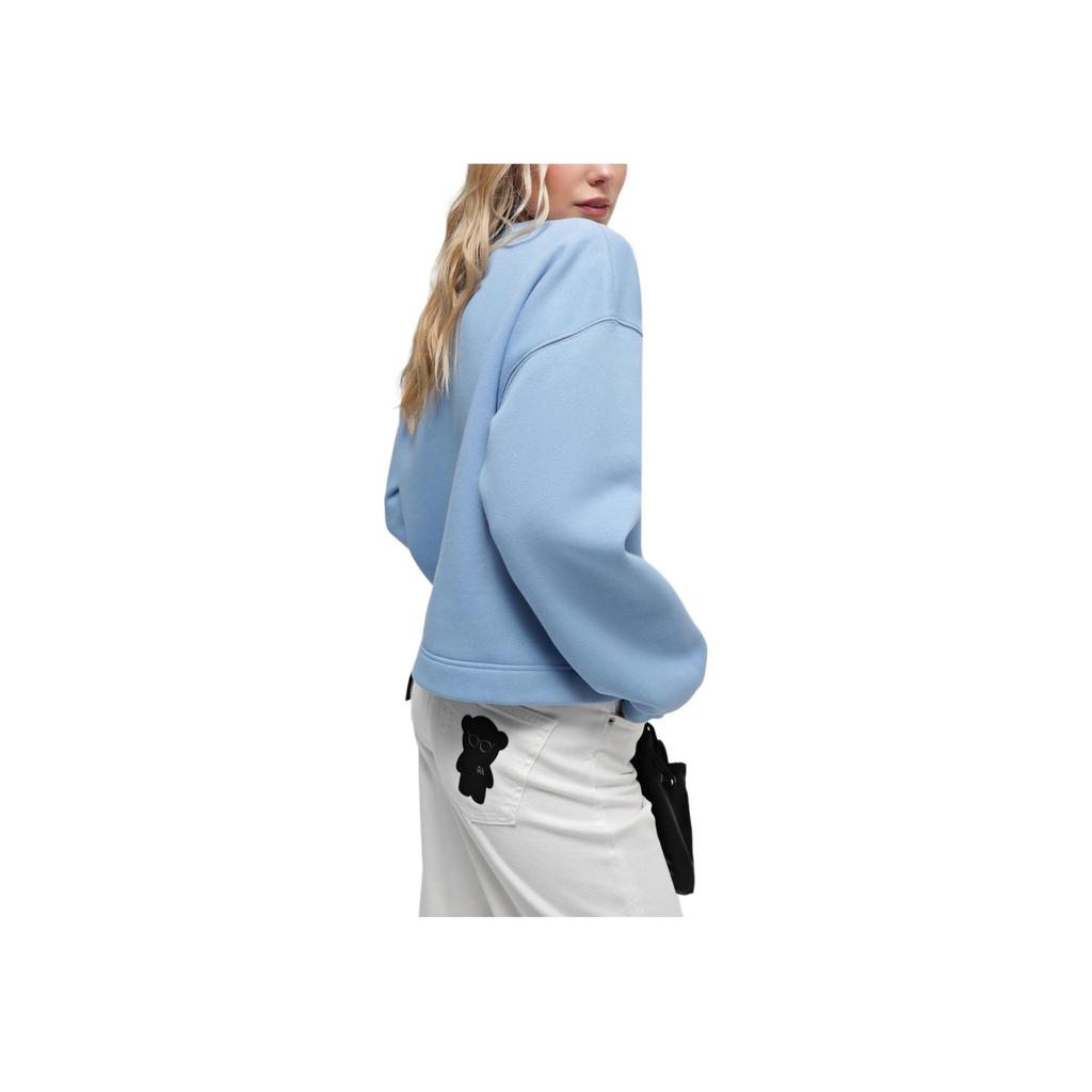 Emporio Armani Embroidered Crew Neck Long Sleeve Sweatshirt Women Tops Blue 6R2M7L-2JTDZ-0712