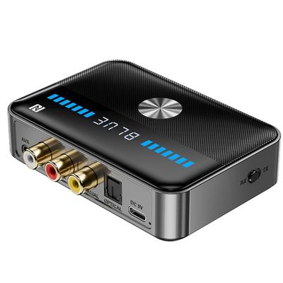 Adaptador Receptor Bluetooth 5.3 Compatível com 2 Conexões, Chamada, Luzes para Sistemas de Música Domésticos e de Carro