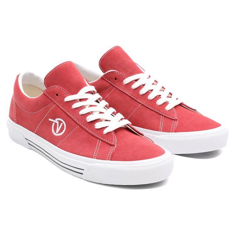 Vans Sid Suede V Logo Retro Suede Casual Durable Shock Absorbing Lightweight Breathable Low Top Skate Shoes Unisex Sneakers Brick-Orange VN0A54F54XI