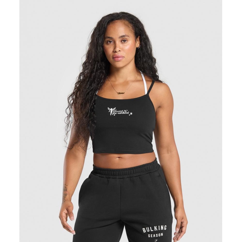 

Gymshark Предтренировочная майка Fairy, черная B9a3q Bb2j XS