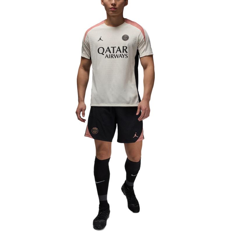 Men's Jordan Sport Dri FITParis Saint Germain Soccer Jersey Men's Ivory/Black/Rusty Pink/Black