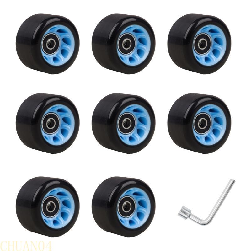 A1A2 Skateboard Wheel with Bearings, Roller Skate Wheels Set Double Row Roller Skate Accessory Quads Skate Replacement Wheel