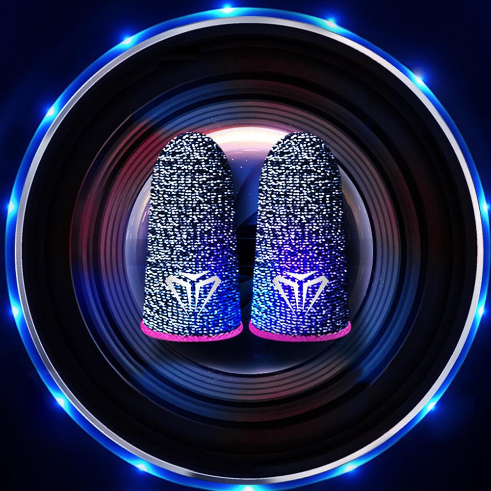 

AU 1 пара рукавов для пальцев для PUBG, дышащий, защищенный от пота чехол для пальцев (розовый)