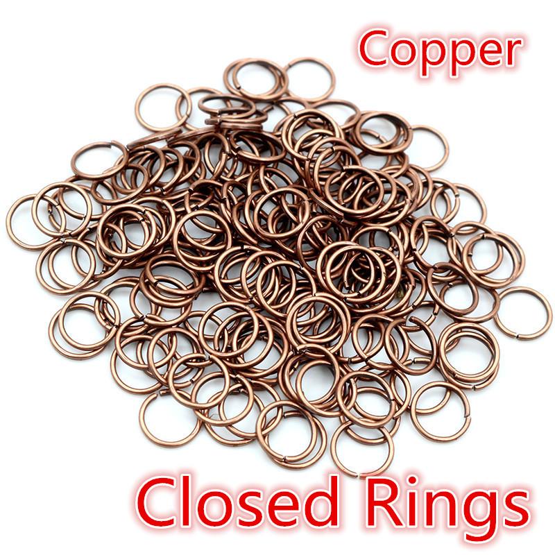 200 piezas 3/4/5/6/7/8/10 mm Metal DIY Componentes para Joyería Anillas de Salto Simples Cerradas/Abiertas y Anilla Dividida para hacer joyería