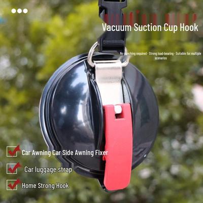 Suction Cup Wall Hook for Camping, Car Tie-down, Pet Harness – Strong S-shaped Vacuum Grip