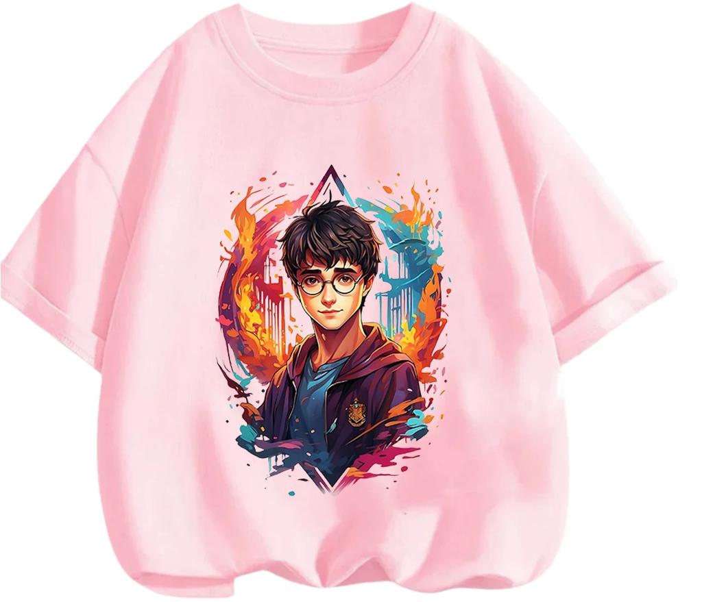 All Match Casual Harry Potter Kids T Shirt Cute Cartoon Printing Summer Daily Basic Clothing