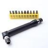 L-shaped 1/4 Hexagonal Screwdriver Bit 90 Degree Double Head Handle Black 6.35 Wrench 10pc Yellow Tape Screwdriver Bit Tool Set