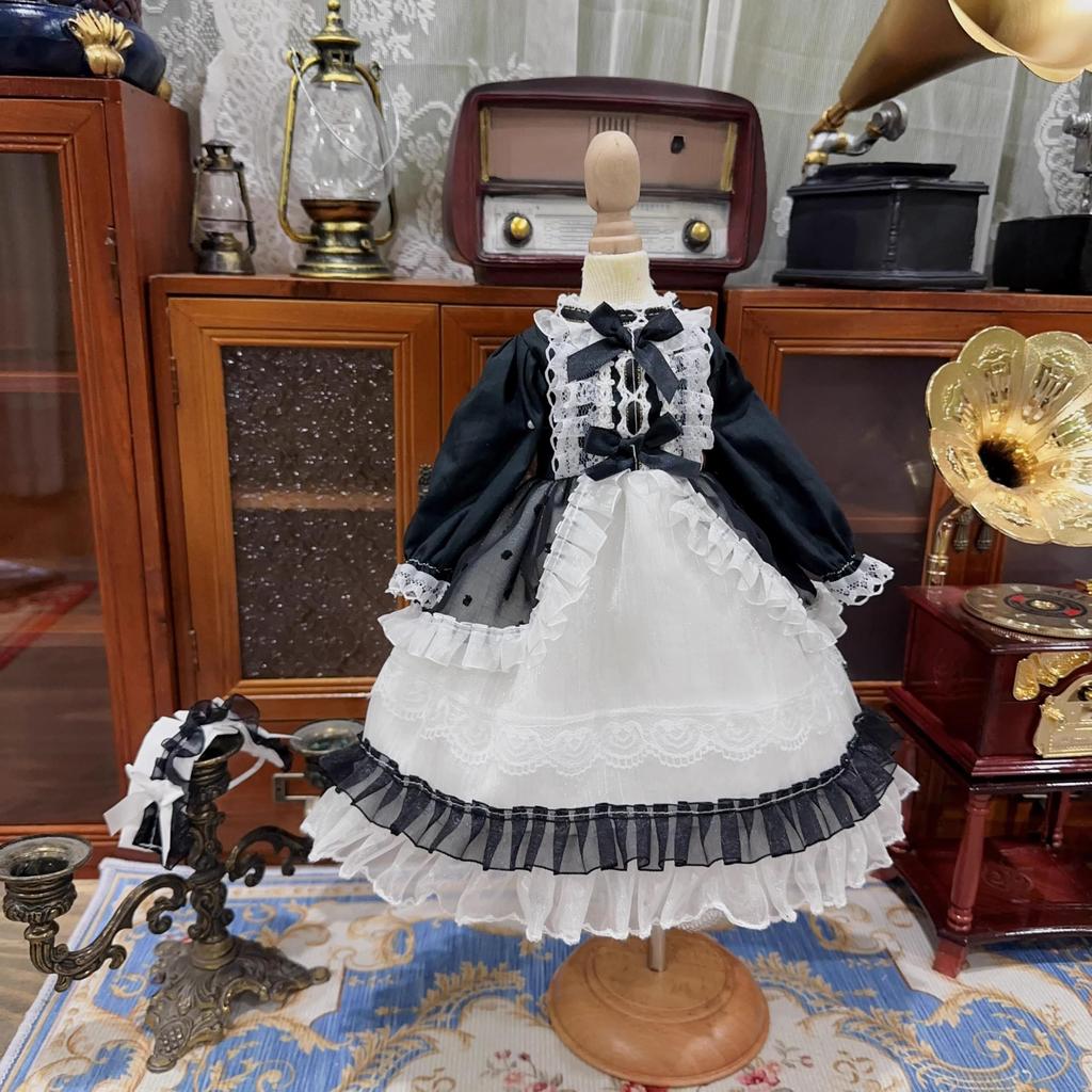 HAMRETHYPPZ BJD Ball Jointed Doll Doll Maid Cute Black Maid Cute Princess Skirt and Body Not Black 1/4 1/6 1/3 Dress, Costume, Outfit, Skirt, (Head