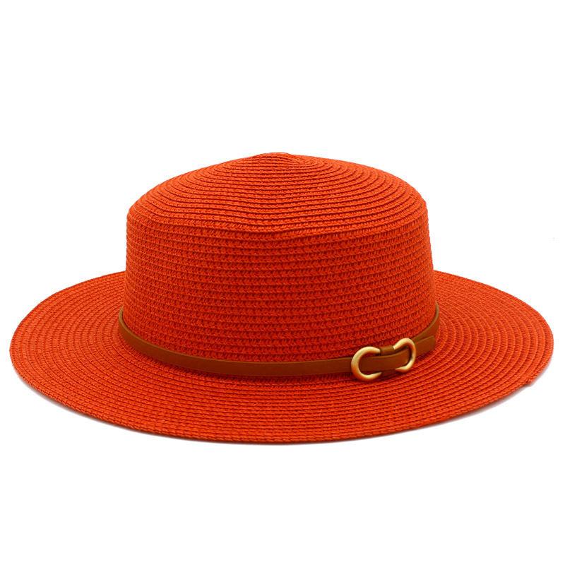 Summer Sun Hat Fashion Flat Top Straw Hat Sun Beach Hat Stall