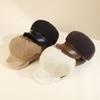 Thickened Plush Octagonal Hat Children'S Season Leather Brim Newsboy Hat Versatile Face Ducktongue Beret