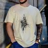 Abstract Geometric Lines T-Shirt, Grunge Ink Splatter Graphic Tee, Modern Art Urban Wear Shirt for Him or Her