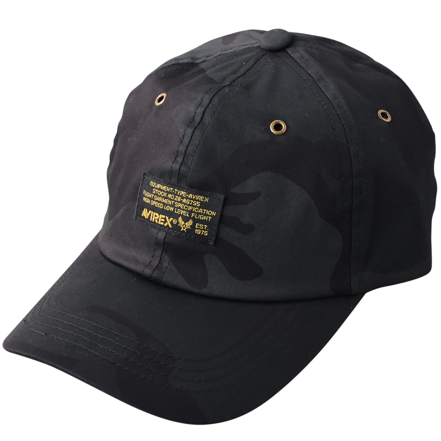 

AVIREX Military Tag Baseball Cap Free Black Men s 6-Panel (JP, Alphabet, Size, Camo)