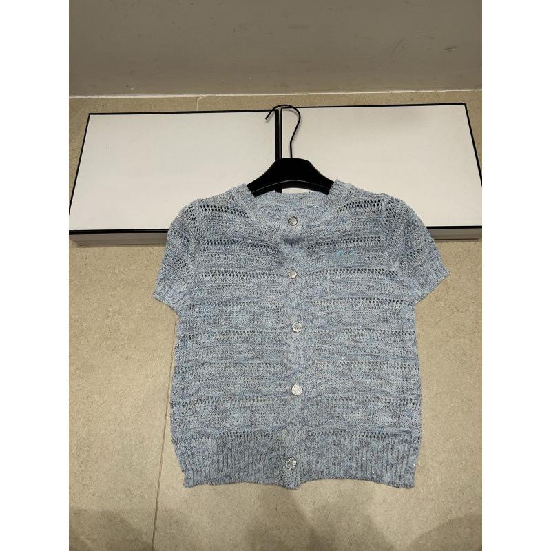 Summer Style Women's Short Sleeve Knit Cardigan – Round Neck, Single-Breasted, Versatile Fashion