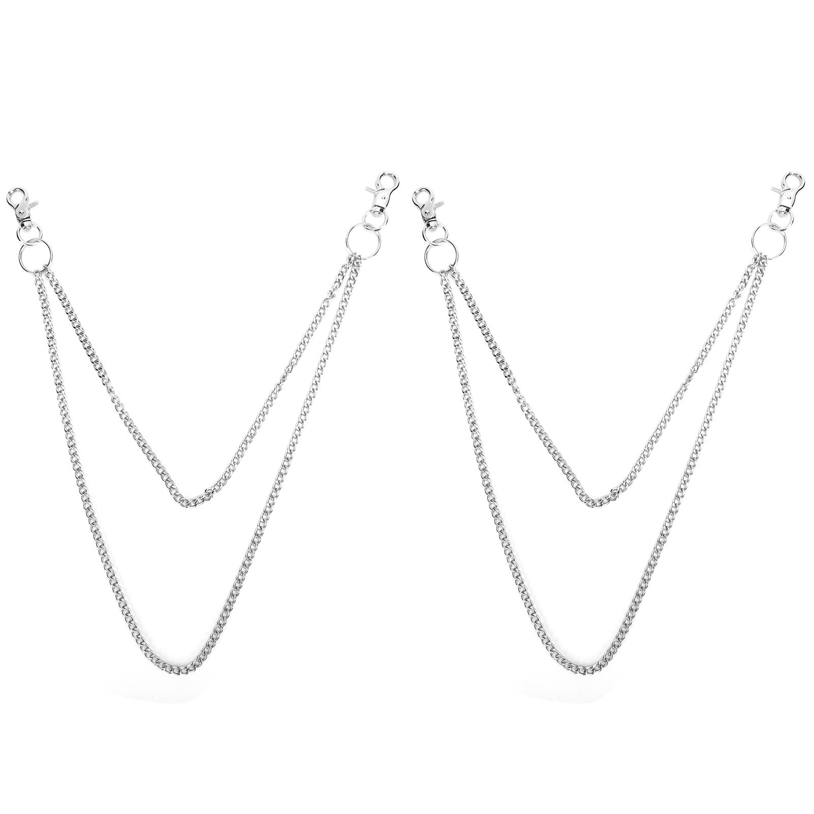 

2Pcs Pant Chain Detachable Double Link HipHop Tide Jean Hanging Decoration Hardware Ornaments