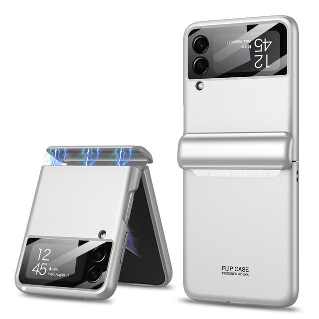 Magnetic Hinge Shockproof Matte Case For Samsung Galaxy Z Flip 4 5g Full Body Hard Armor Cover For Samsung Z Flip4 Magnetic Case