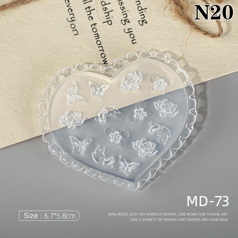 1Pcs 3D Bow Tie Nail Art Heart Shape Silicone Mold Star  Shape Mold Templates Gel Print Stencils Manicure Decoration