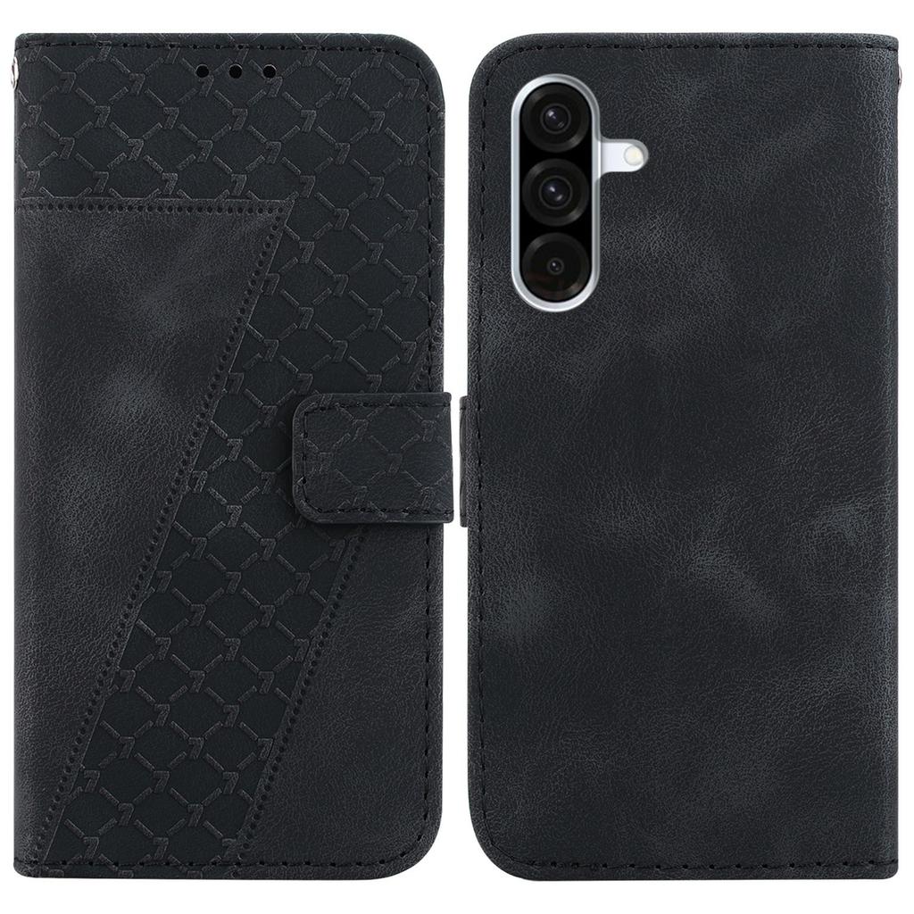 For Samsung Galaxy A56 5G/A36 5G Stand Case 7-Shaped Pattern Imprint Leather Phone Cover