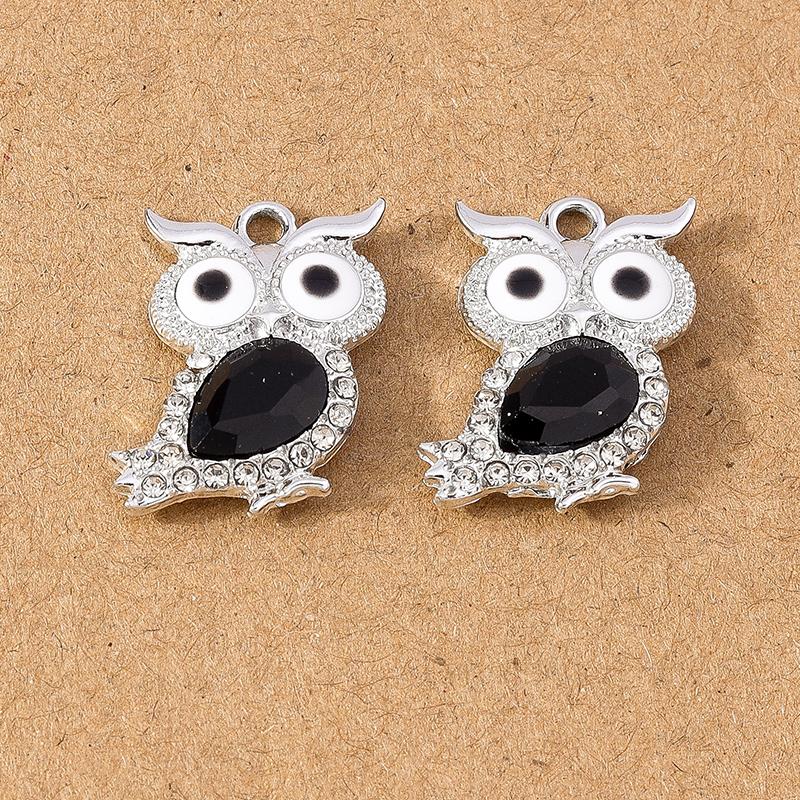 10pcs Cute Animal Charms Crystal Owl Pendants for Jewelry Making DIY Necklace Earrings Bracelet Accessories Supplies