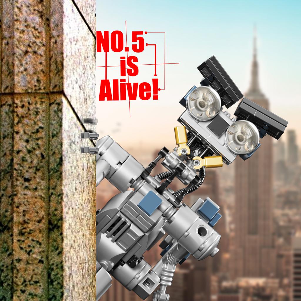 LEQUMOC Johnny No.5 Robots Number Five Figures Robot 387PCS Brick MOC Set Building Blocks Kits Toys for  Gifts Toys