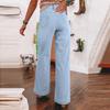 Women's Retro High Waist Wide Leg Straight Street Wide Leg Jeans