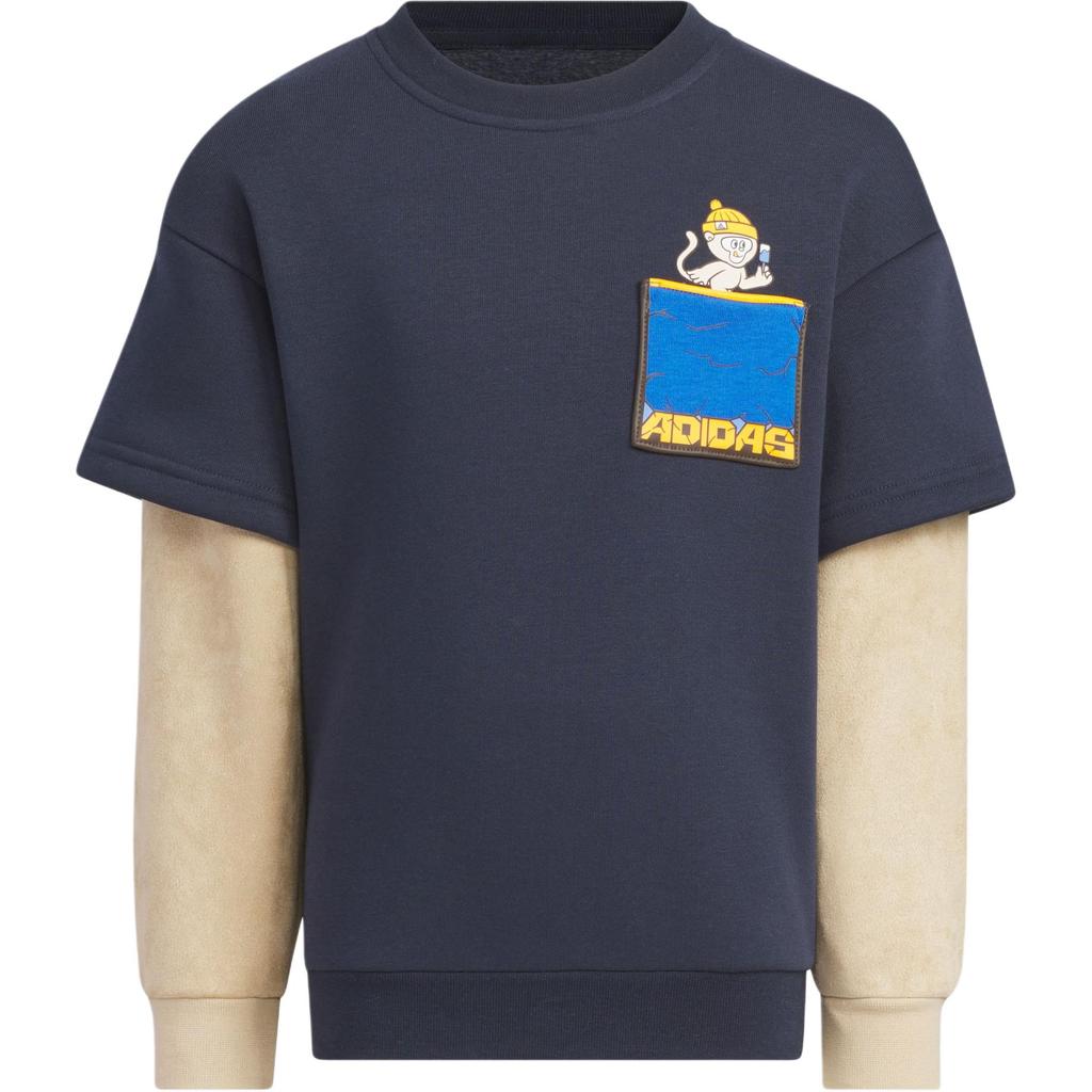 New Adidas Sweatshirt FW24 Legend Ink Children Aged 3 7 Years Old JJ4956