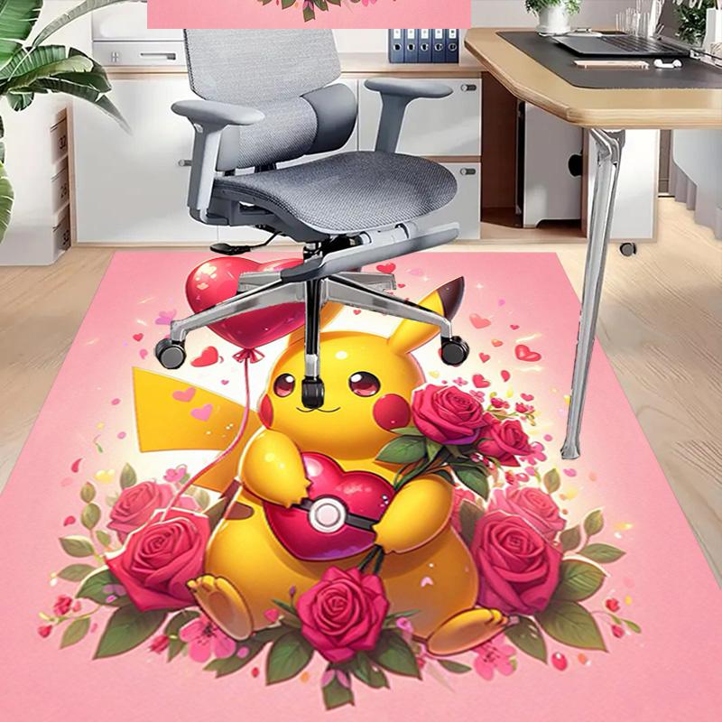 Pikachu'S Valentine Romance Carpet For Playroom Bedroom Living Room Sofa Home Decorkids Game Area Rug Nonslip Floor Mat