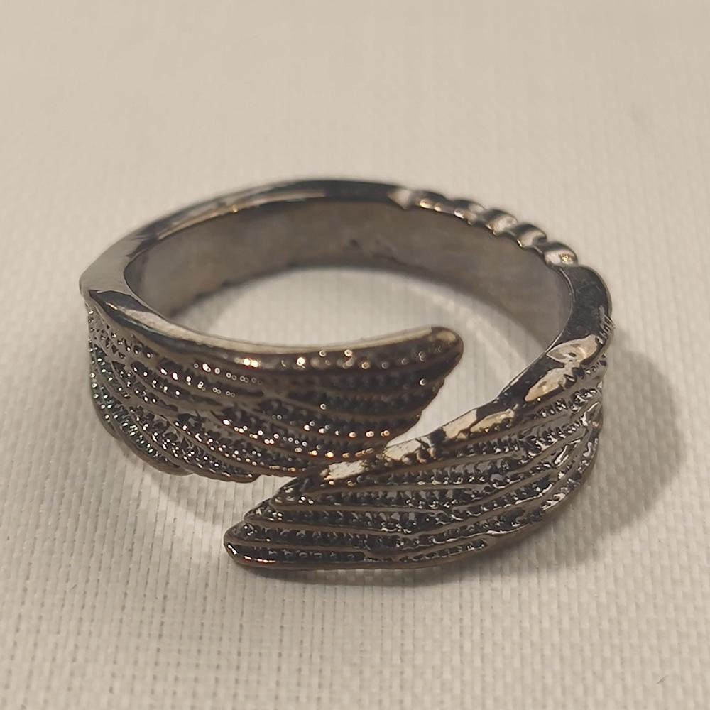 Inele Deschise Retro cu Aripi de Înger și Demon pentru Femei Cupluri Punk Gothic Accesorii Reglabile pentru Degete Cadouri Hip Hop