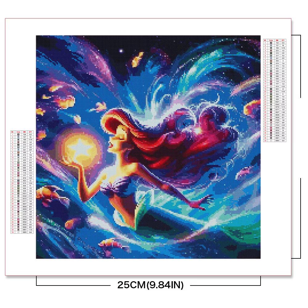 Disney Princess Starry Sky Collection 5D Diamond Painting Full of Diamonds DIY Handmade Diamond Painting Fantasy Cartoon Decoration Painting Kit