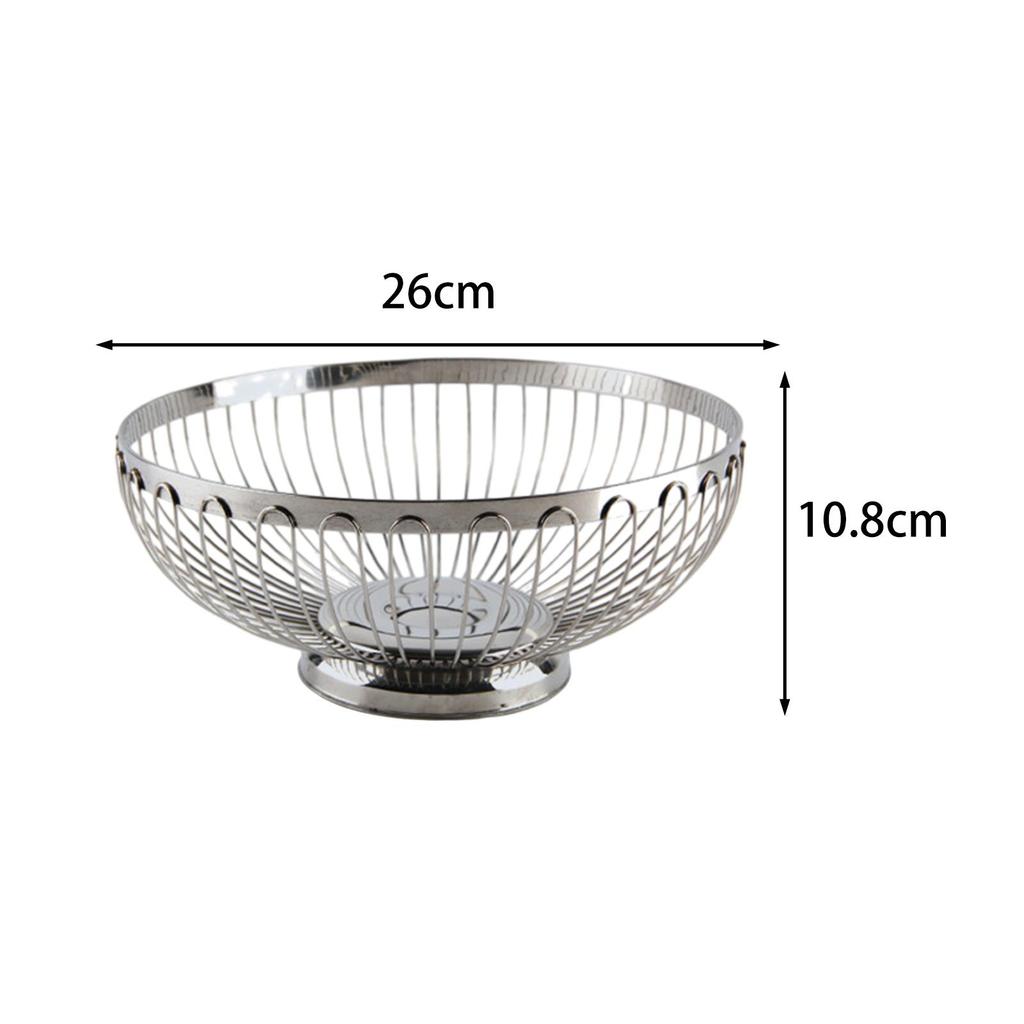 Stainless Steel Fruit Basket Countertop Fruit Bowl Kitchen Party Gadget Modern Simple Style Food Grade 18/8 Metal Color
