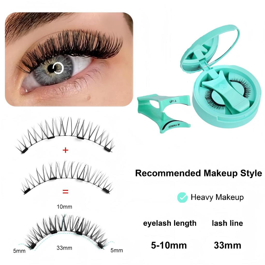 Handmade Reusable Full Strip Magnetic Eyelashes No Glue Needed Easy to Wear Waterproof Soft Magnetic False Eyelashes