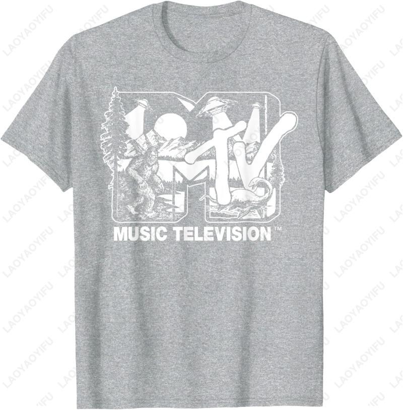 Mademark X MTV CryptidFilled Logo Feat Bigfoot UFO Nessie Sketch TShirt Vintage Creative Men Print Adult Oneck Cotton Tops
