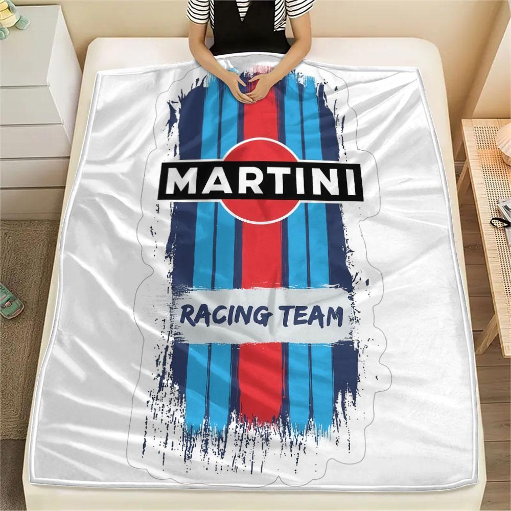 1PC Martini Racing Patterned Flannel Blanket Suitable For All Seasons for Home Decor Warmth and Comfort Gifts Holiday Present