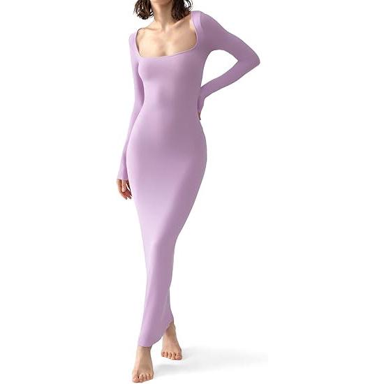 European & American Women's Ribbed Slimming Long Dress - Spring/Summer 2024 Collection