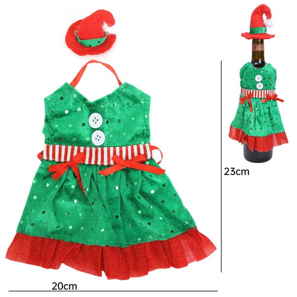New Christmas Wine Bottle Covers Xmas Wine Bottle Bags Elf Clothes With Hat New Year Gifts Home Dinner Party Table Decorations