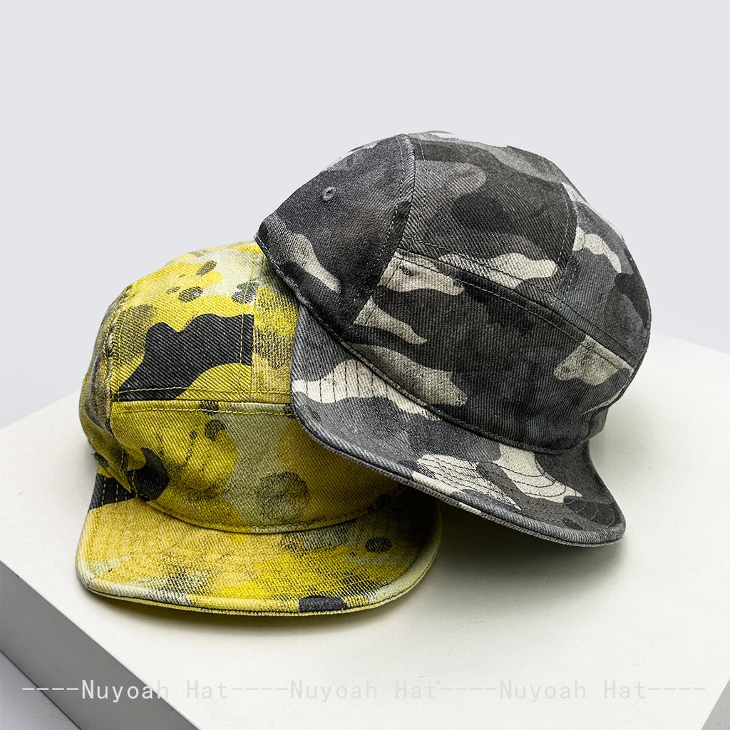 And Women American Vintage Camouflage Color Baseball Caps Sun Protection Street Style All-Match Peaked Hats Short Eave Fashion Personalized Latest