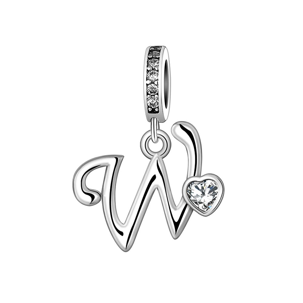 New 26 AZ Letter S925 Sterling Silver Small Letter Pendant Suitable for Original  Bracelet Necklace DIY Jewelry Pendant