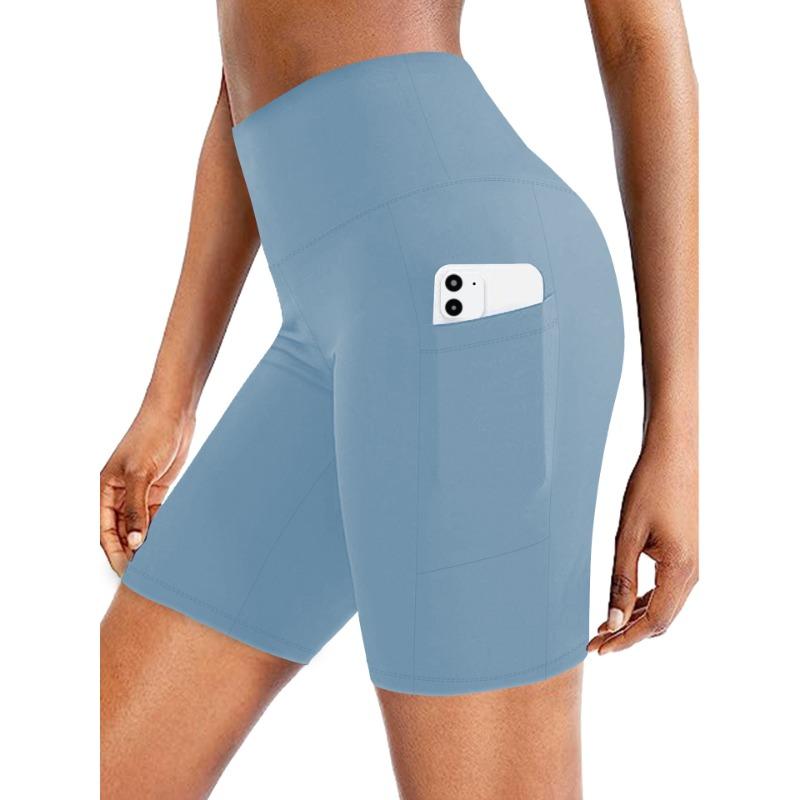 Damen Po-Lifting Elastische Enge Yoga-Shorts Mit Taschen Für Fitness-Training Im Fitnessstudio