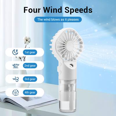 Handlicher Sprühventilator USB Persönlicher Sommer Kühlventilator Luftbefeuchter Sprüh Hydration Ventilator 4 Geschwindigkeiten Standventilator Für Camping Outdoor