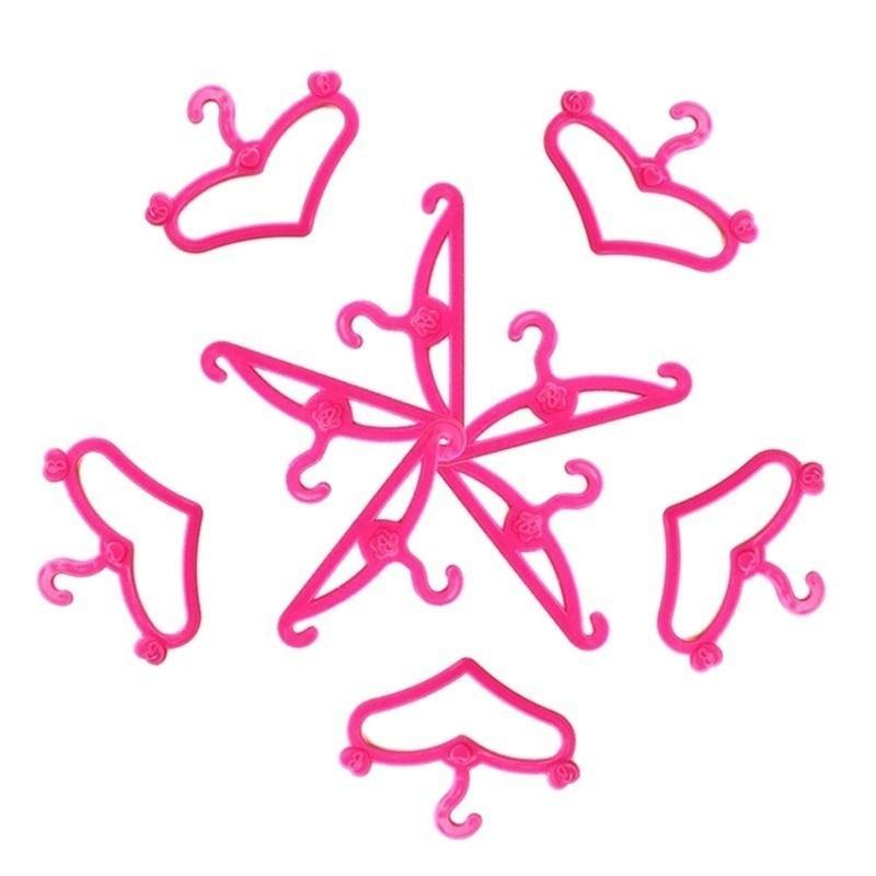 20 Pezzi Grucce di Plastica Rosa per Vestiti da Bambola Accessorio Organizzatore di Vestiti Gruccia 2023 Organizzatore di Vestiti