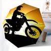 1 Stück Motorrad Sonnenuntergang Thema Hochwertiger Regenschirm, Automatisches Öffnen und Schließen Regenschirm, Multifunktionaler Regenschirm G0811049