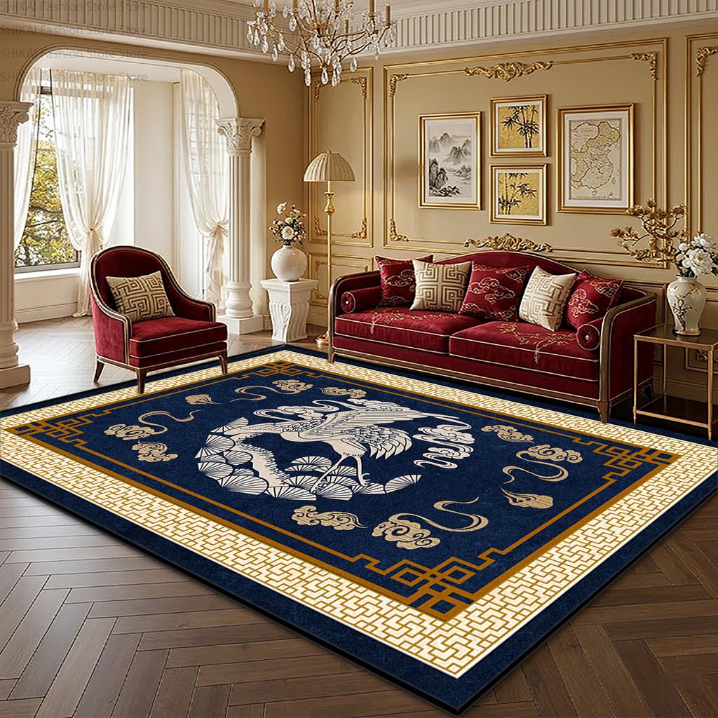 New Chinese Style Red Large Area Living Room Rug Home Decoration Luxury Easy Clean Soft Carpet Non-slip Short Velvet Floor Mats