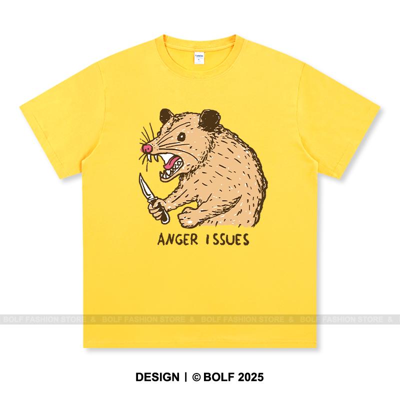 Women's Anger Issues Printed T-Shirt 100% Cotton Oversized Edgy Graphic Tees for Men Summer Tops Punk Streetwear
