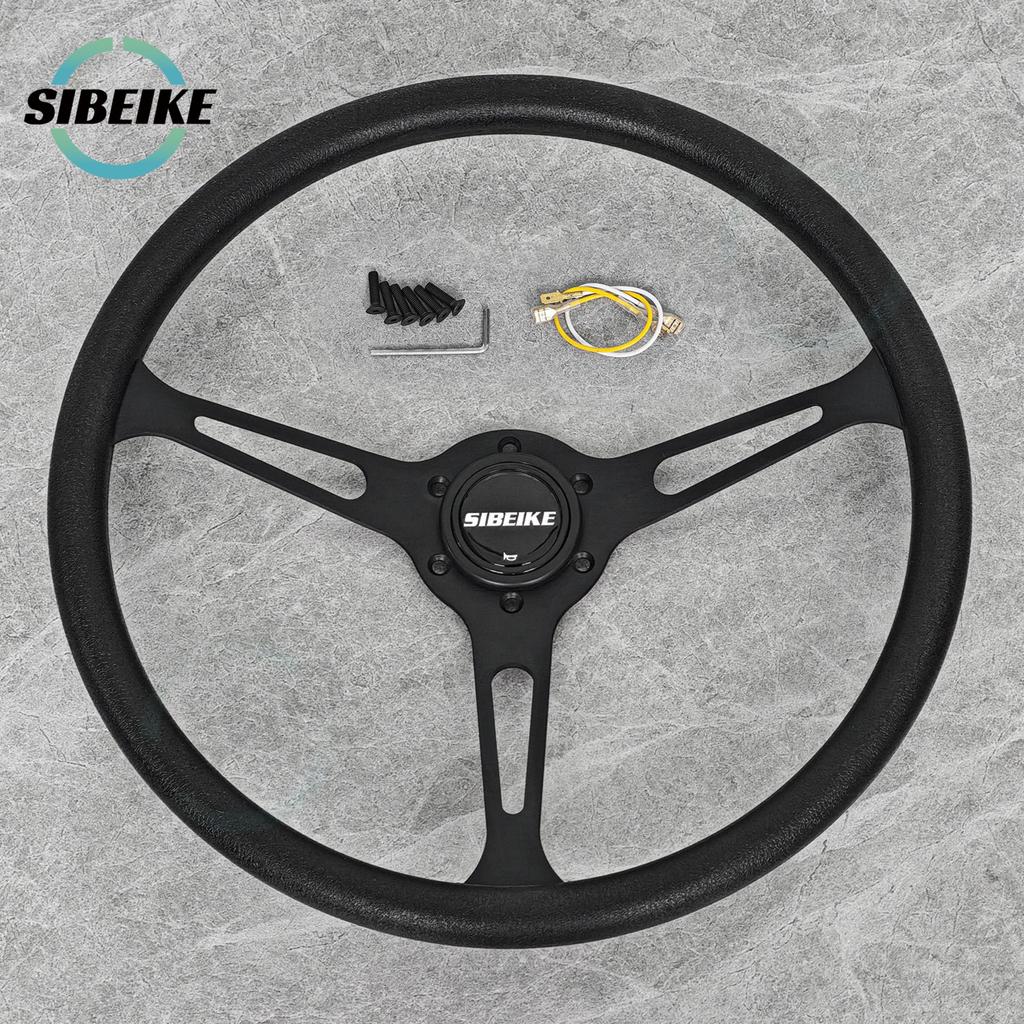 SIBEIKE 15inch 380mm PU Steering Wheel JDM Universal Race Tuning Sports Steering Wheel