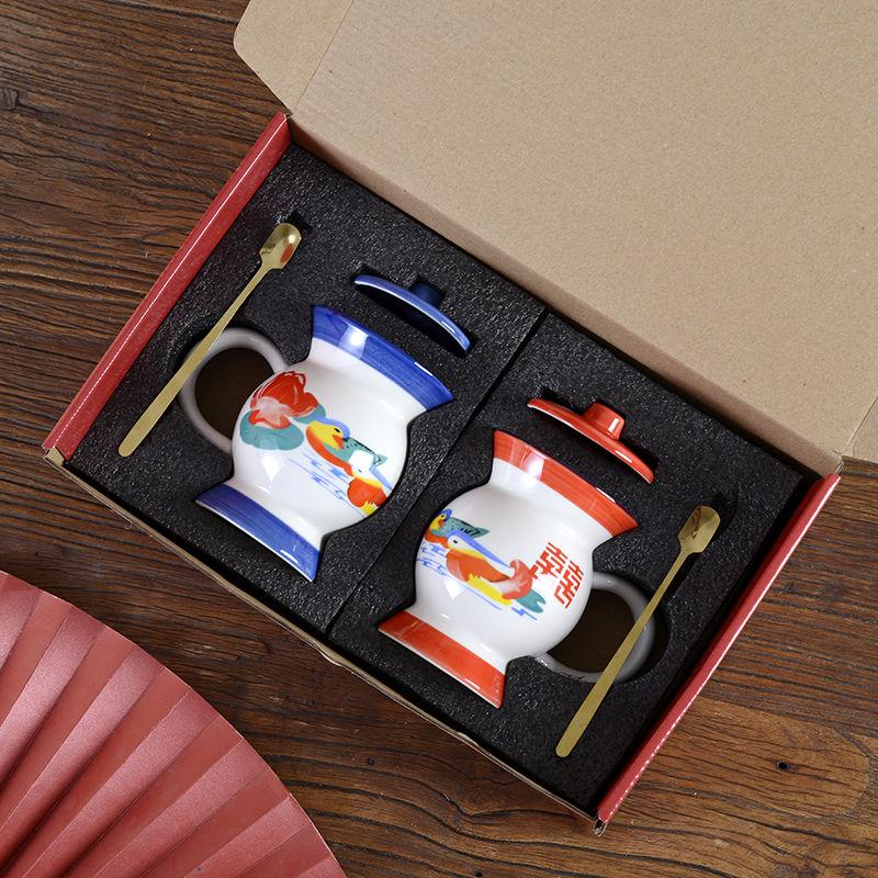 Retro and Nostalgic Ceramic Water Cup, Funny Mug, Milk Cup, Household Mug, Birthday Gift Couple Cup for Boyfriend and Girlfriend