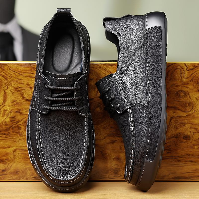 Fashion High Quality Men's Leather Shoes Business Formal Non-Slip Party Footwear Lace-up Leisure Wedding Comfy Official Men's Shoes