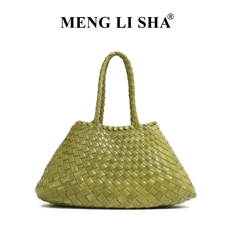 Hand-woven mother and child tote bag, high-end sense, large-capacity commuting, portable vegetable basket, women's bag.