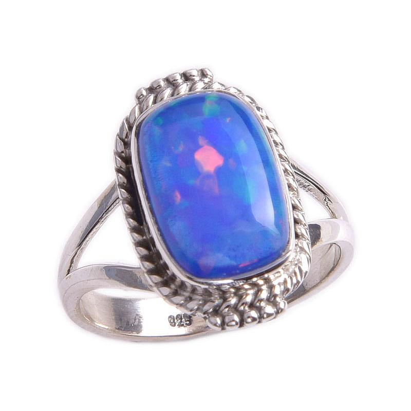 Natural Ethiopian Opal Gemstone Handmade 925 Solid Sterling Silver Ring S.7 F5p36